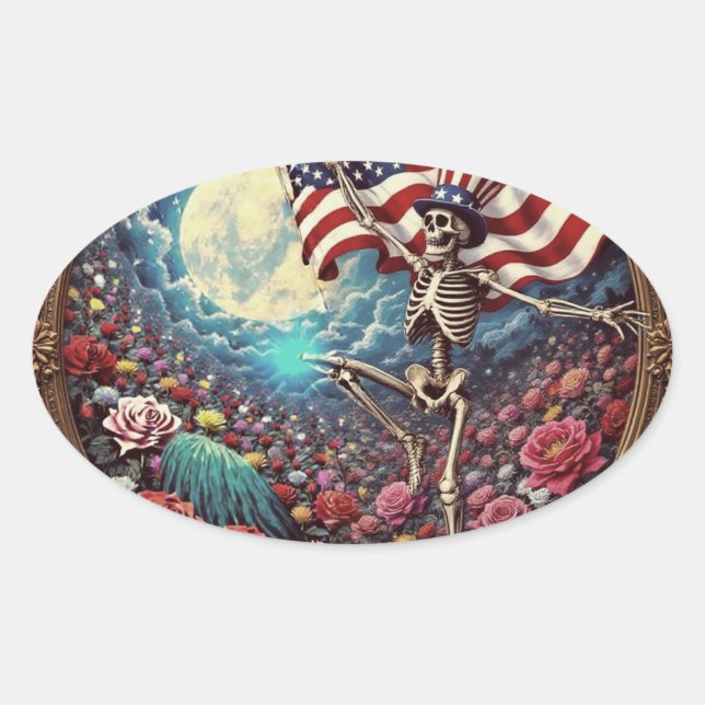 Adesivo Oval Pau Blues dos EUA (Frente)