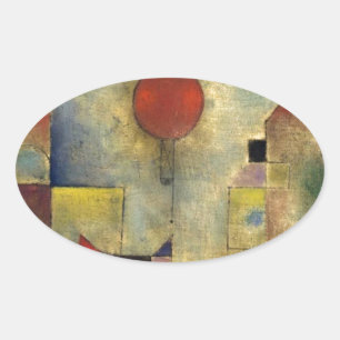 Adesivo Oval Paul Klee Red Balloon