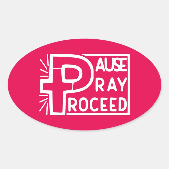 ADESIVO OVAL PAUSA PRAY PROSSEGUIR (Frente)