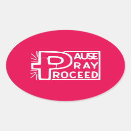 ADESIVO OVAL PAUSA PRAY PROSSEGUIR