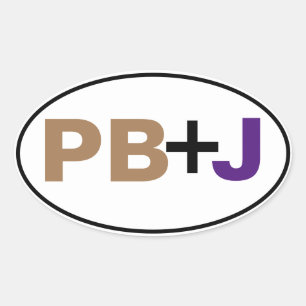 Adesivo Oval PB+J a cores com borda