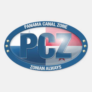 Adesivo Oval PCZ - Zona do canal do Panamá: Zonian sempre,