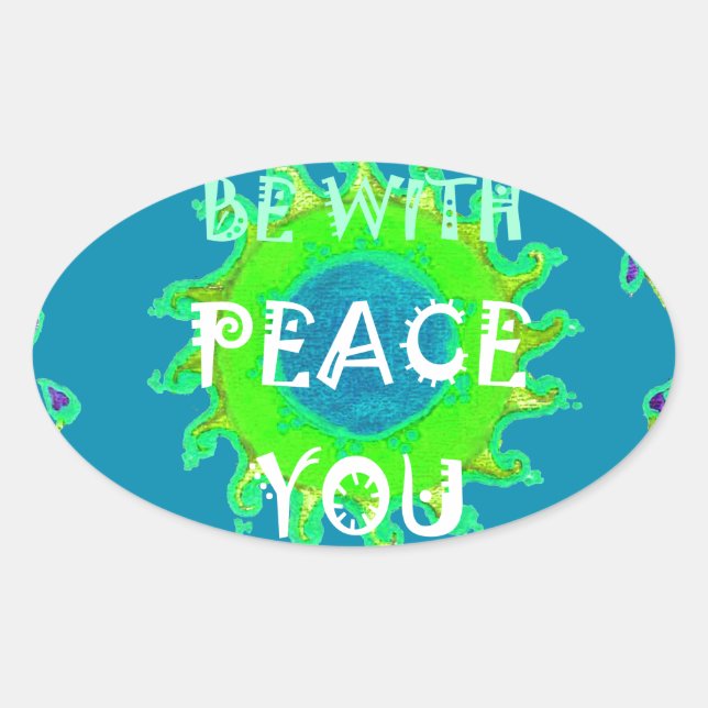 Adesivo Oval Peace Be with You Art Impressão (Frente)