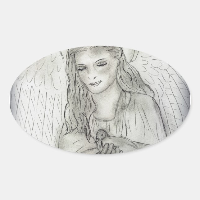 Adesivo Oval Peaceful Angel (Frente)