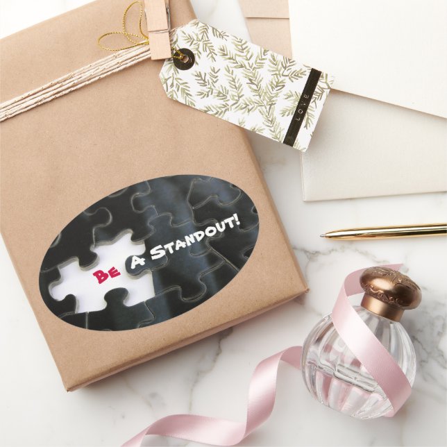 Adesivo Oval Peça de Quebra-cabeça ausente (Presentear)