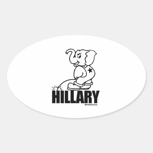 Adesivo Oval Pee na Hillary (Frente)