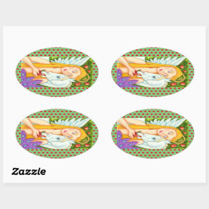 ADESIVO OVAL PEGASUS DE ARTE FOLK E EVENTOS EM JARDIM DE EDEN,