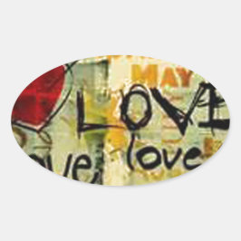 Adesivo Oval Pegue Um Pequeno Grafite De Amor