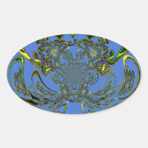 Adesivo Oval Peixe de penas