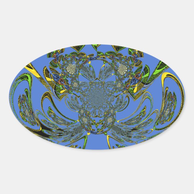 Adesivo Oval Peixe de penas (Frente)