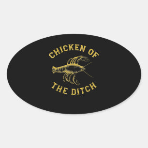 Adesivo Oval Peixe-Rastango Ditch Cajun Comida Manga-Presente