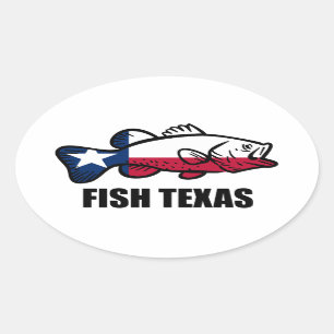 Adesivo Oval Peixes Texas
