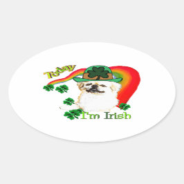 Adesivo Oval Pekingnese St Patricks
