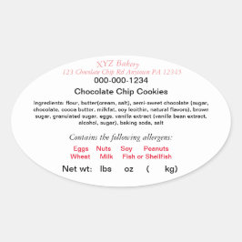 Adesivo Oval PENNSYLVANIA Cottage Comida Law comida Limited