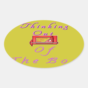 Adesivo Oval Pensando fora da caixa.