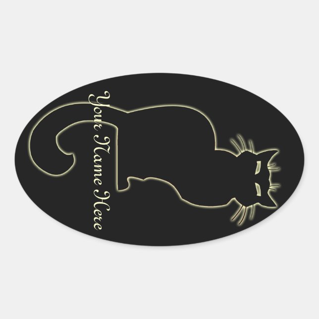 Adesivo Oval Pentes de Gato Personalizados Pentes de Gato (Frente)