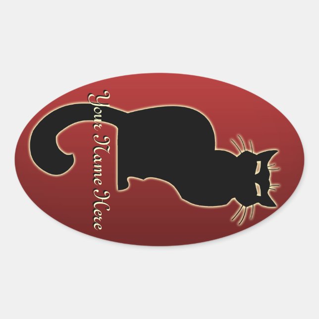 Adesivo Oval Pentes de Gato Personalizados Pentes de Gato (Frente)