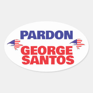 Adesivo Oval PERDOE GEORGE SANTOS punição muito dura liberte-o