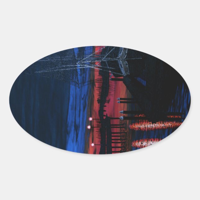 Adesivo Oval Peregrino no ponto Dana do amanhecer (Frente)