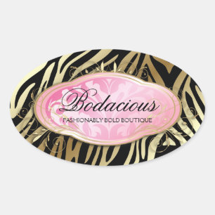 Adesivo Oval Pérola iridescente da zebra Bodacious do boutique