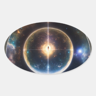 Adesivo Oval Perseguindo Sonhos Além do Horizonte."