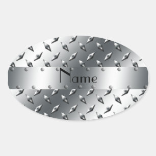 Adesivo Oval Personalizado com seu aço conhecido da placa do