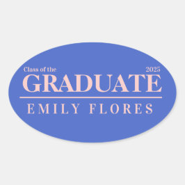 Adesivo Oval Personalized Modern trendy graduate class of 2025