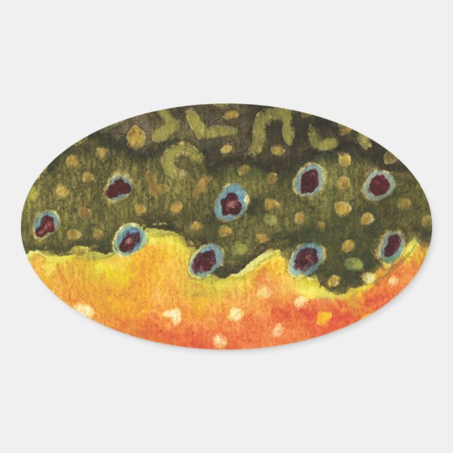 Adesivo Oval Pesca com mosca (Frente)