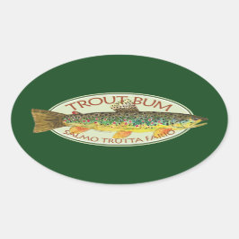 Adesivo Oval Pesca com mosca