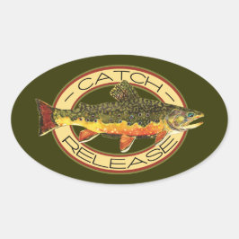 Adesivo Oval Pesca de Capturas e Libertação