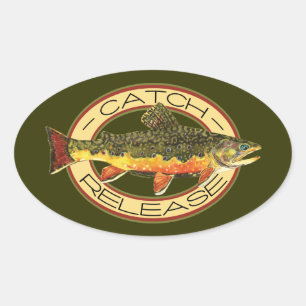 Adesivo Oval Pesca de Capturas e Libertação
