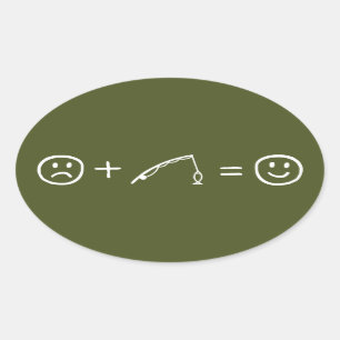 Adesivo Oval Pesca te deixa feliz