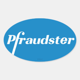 Adesivo Oval Pfraudster - Pfizer Classic Logo Parody Stickers