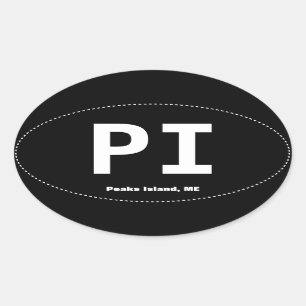 Adesivo Oval Piaks Island Maine Oval Bumper Sticker