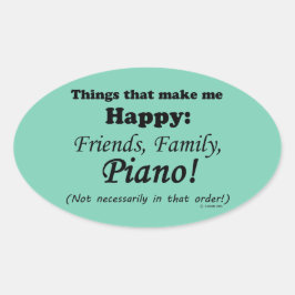 Adesivo Oval Piano me deixa feliz