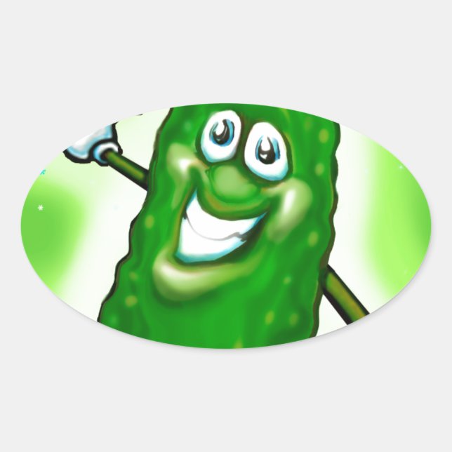 Adesivo Oval Picle de Natal (Frente)