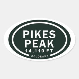 Adesivo Oval Pikes Pico 14.110 FT Colorado Rocky Mountain