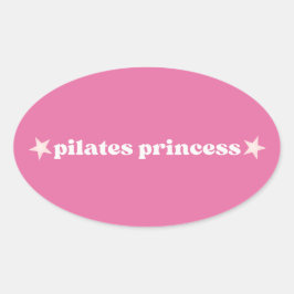 Adesivo Oval Pilates Princess Pink Heart Design