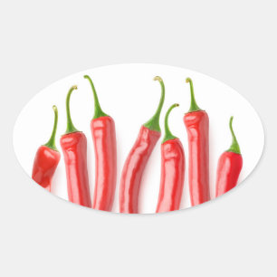 Adesivo Oval Pimenta quente vermelha