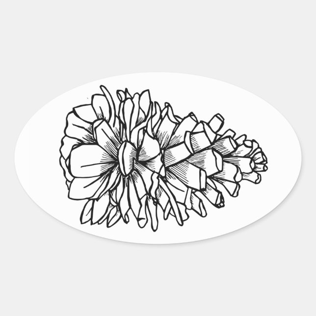 Adesivo Oval Pine Cone (Frente)