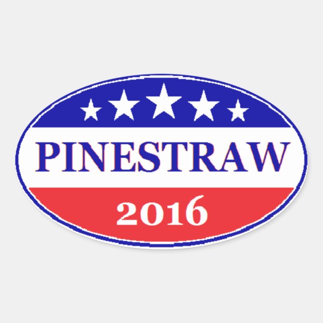 Adesivo Oval PINESTRAW 4 Presidente 2016 Eleição (Frente)