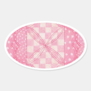 Adesivo Oval PINK CORAÇÃO QUILADA Vinhetas Oval