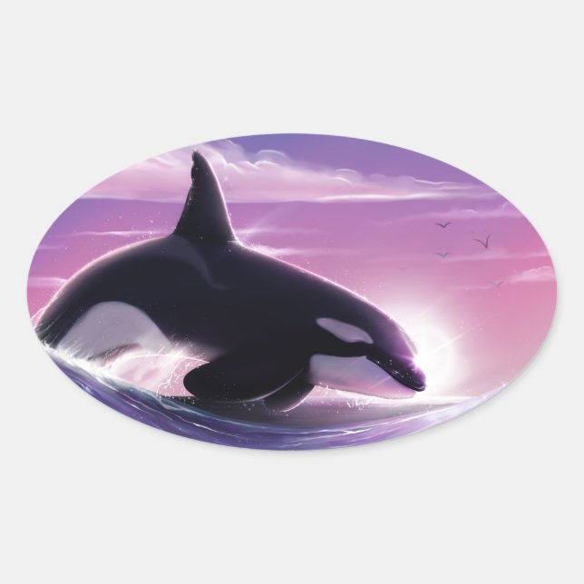 Adesivo Oval Pink Sunset (Frente)