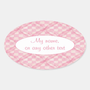 Adesivo Oval PINK VERIFIQUE QUILT Oval Matriz Stickers