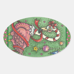 ADESIVO OVAL PINTA DE CANA-DE-CANA FLAMINGO PINCA PINTA PINTA P