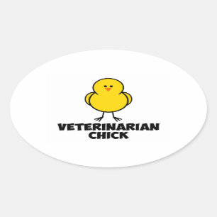 Adesivo Oval Pintinho veterinário