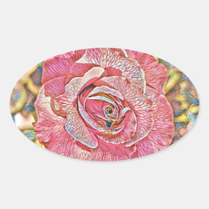 Adesivo Oval Pintor aquoso rosa-rosa-rosa