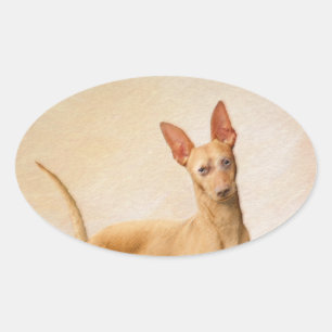 Adesivo Oval Pintura do Cirneco dell’Etna - Arte Cão Origina