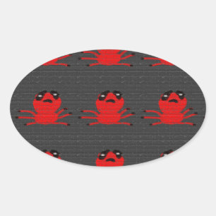 Adesivo Oval Pintura em Parede Castanho-Vermelho, Arte por Cria