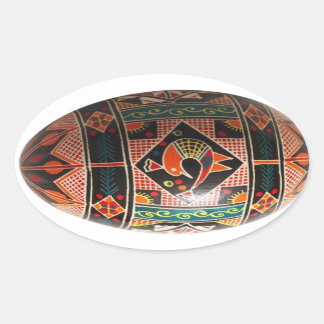 Adesivo Oval Pintura manual do ovo de Páscoa ucraniano